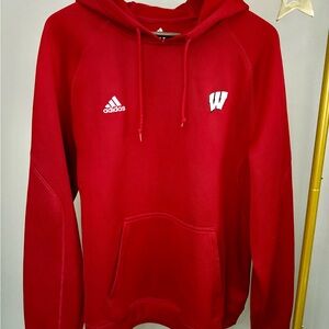 Adidas Men's Univ of Wisconsin Madison Scarlet Hoodie with Logo